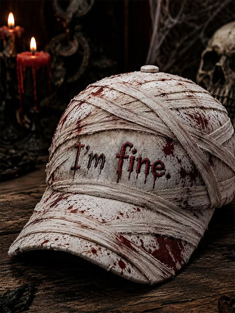 "I'm Fine"Halloween Bloody Gothic Fun Casual Unisex Hat