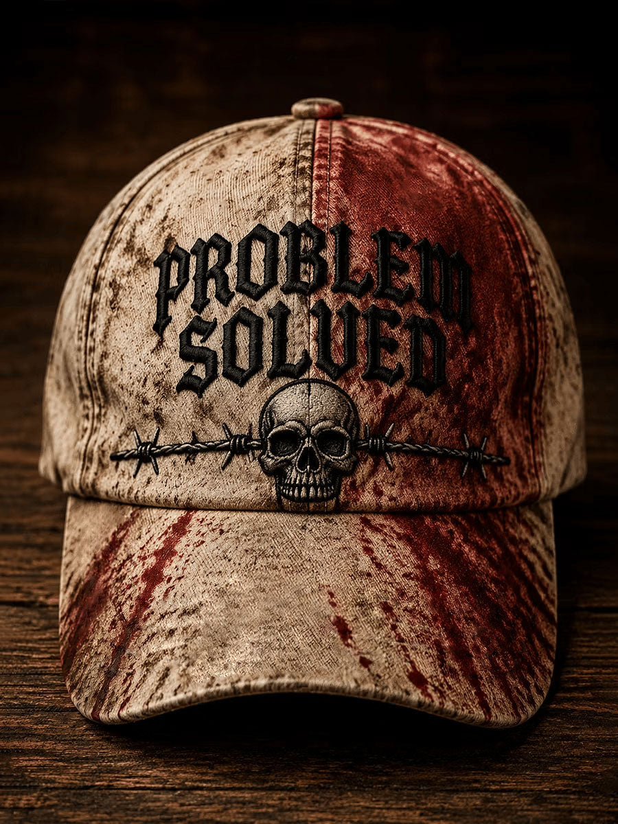 "Problem Solved"Halloween Bloody Gothic Fun Casual Unisex Hat