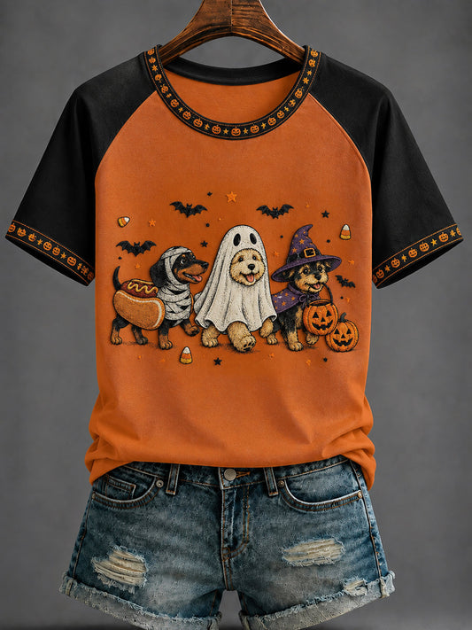 Women's Halloween Print round neck short sleeve T-shirt