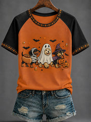 Women's Halloween Print round neck short sleeve T-shirt