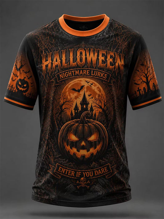 Men's 'Enter If You Dare' Halloween Casual T-shirt