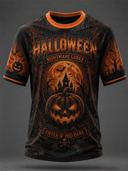 Men's 'Enter If You Dare' Halloween Casual T-shirt