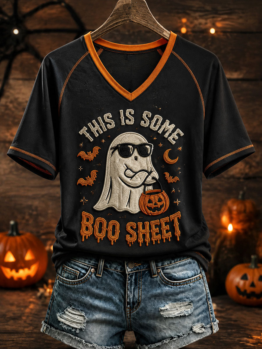 Women's This Is Some Boo Sheet V-neck T-shirt