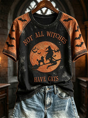 Women's Not All Witches Have Cats Witch with Poodle Dog Print short sleeve T-shirt