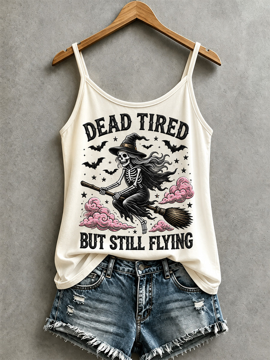 Women's Dead Tired But Still Flying Print Casual Vest