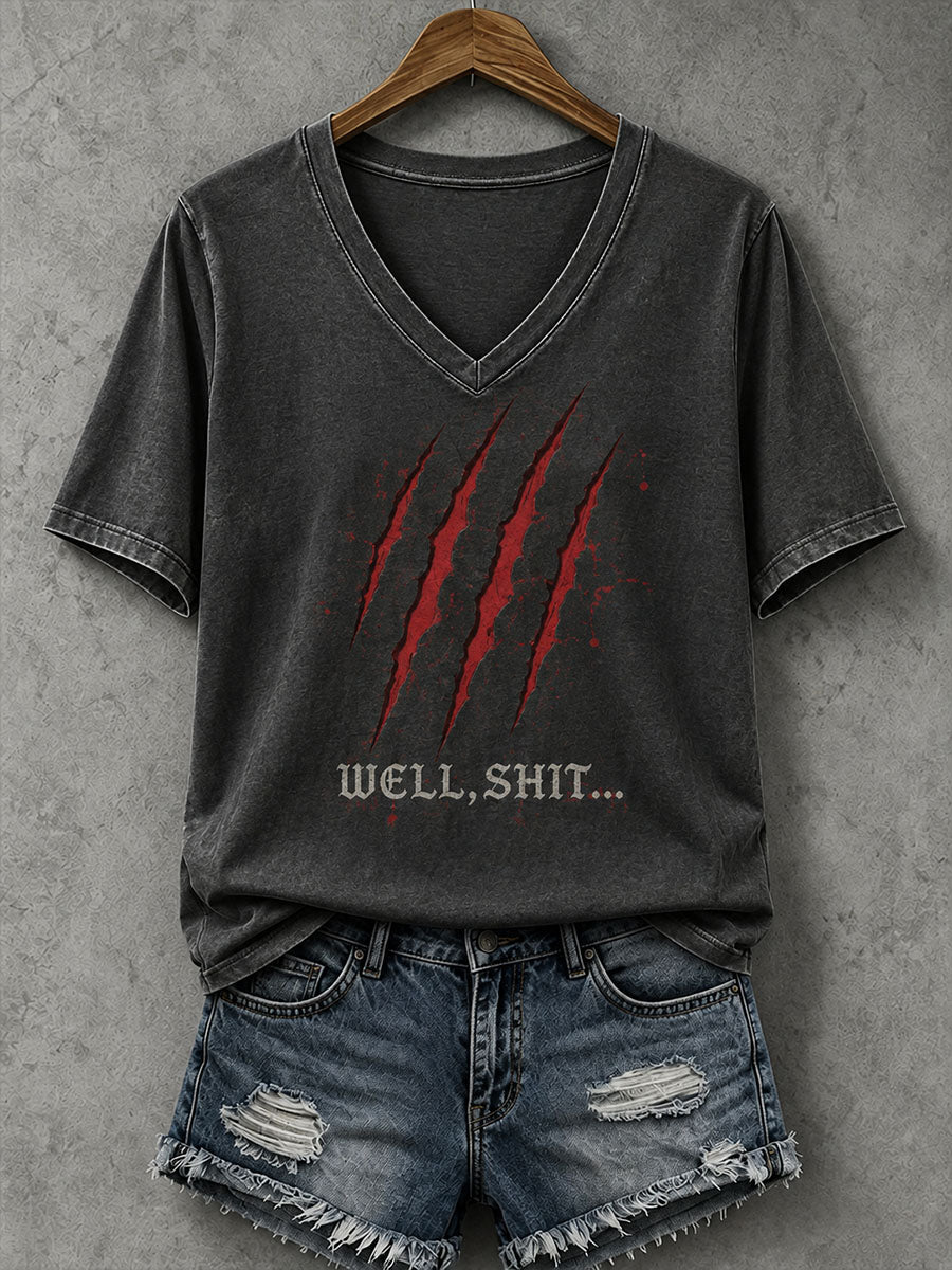 Women's Well Shit Bloodstain T-Shirt