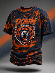 Men's Bear Down Football Gameday Gift For Football Fans Casual Tee