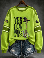 Women's Halloween witch print Regular Sweatshirt
