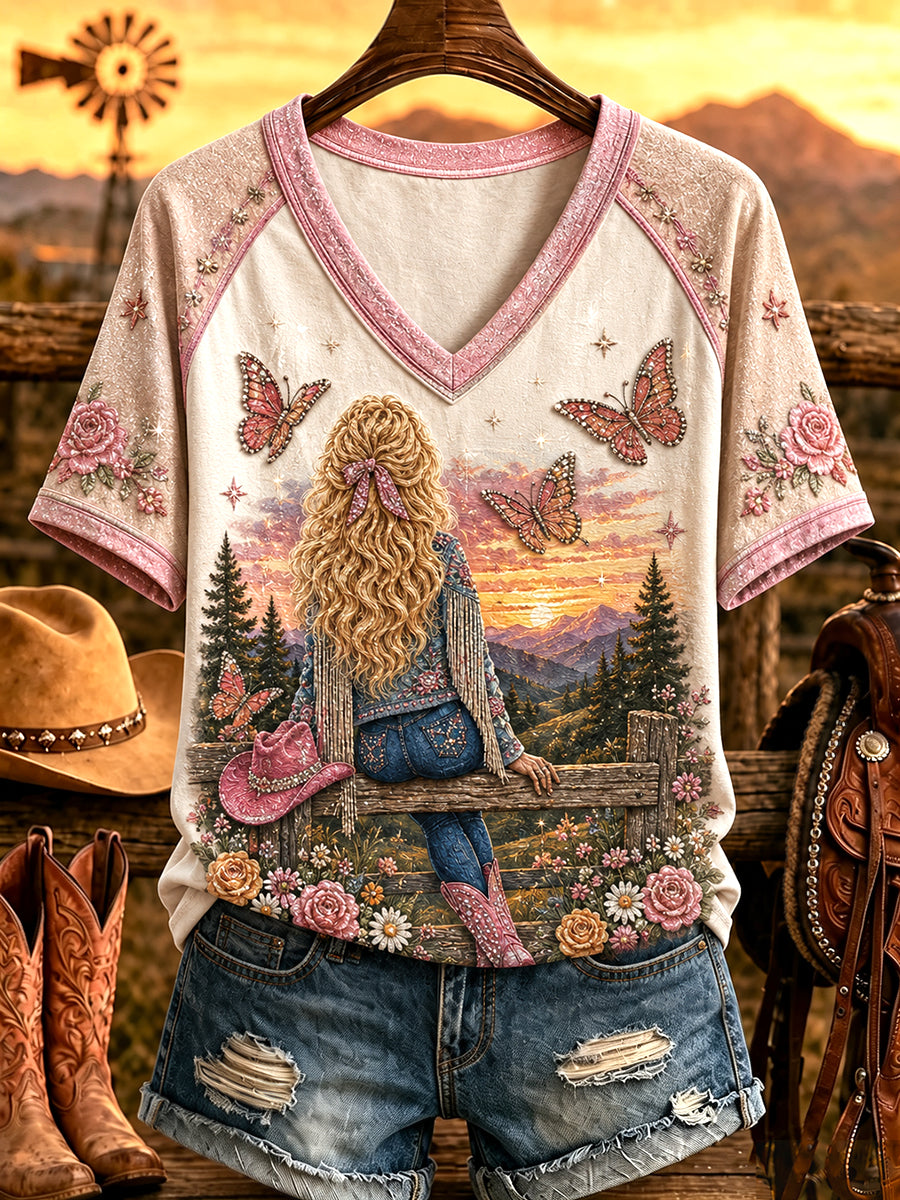 Women's Country Music Legend Tribute Print T-shirt