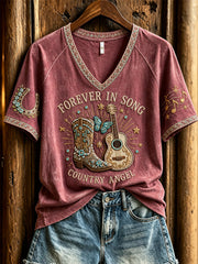 Women's Country Music Legend Tribute Casual Memorial Short Sleeve T-Shirt