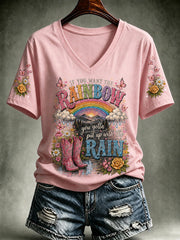 Women's Rip Country Music Lover Queen of Country Printed T-shirt