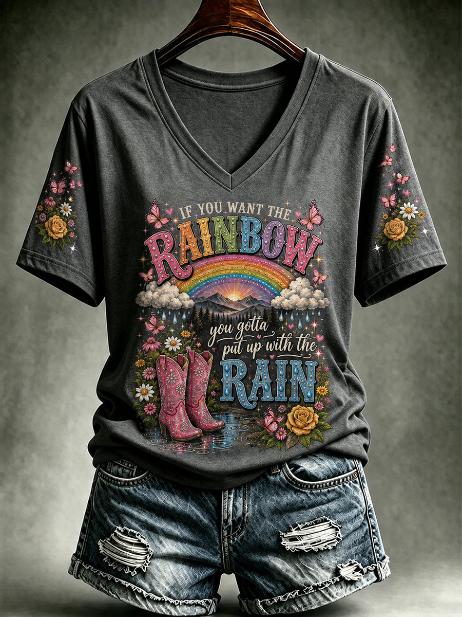 Women's Rip Country Music Lover Queen of Country Printed T-shirt