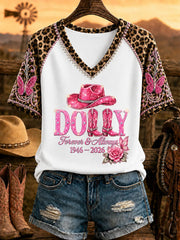 Women's Rip Country Music  Queen of Country Printed V-neck T-shirt