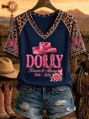 Women's Rip Country Music  Queen of Country Printed V-neck T-shirt