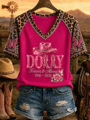 Women's Rip Country Music  Queen of Country Printed V-neck T-shirt