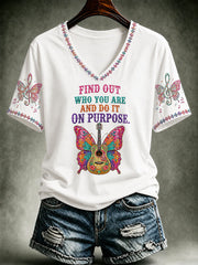 Women's Rip Country Music Lover Queen of Country Printed T-shirt