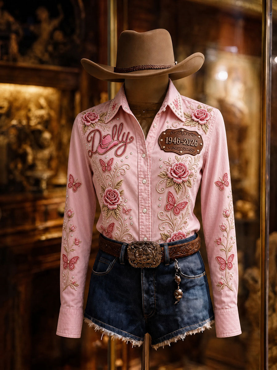 Women's Retro Color Block Western Design Shirt