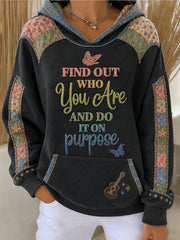 Women's Rip Country Music Lover Queen of Country Printed Hoodie