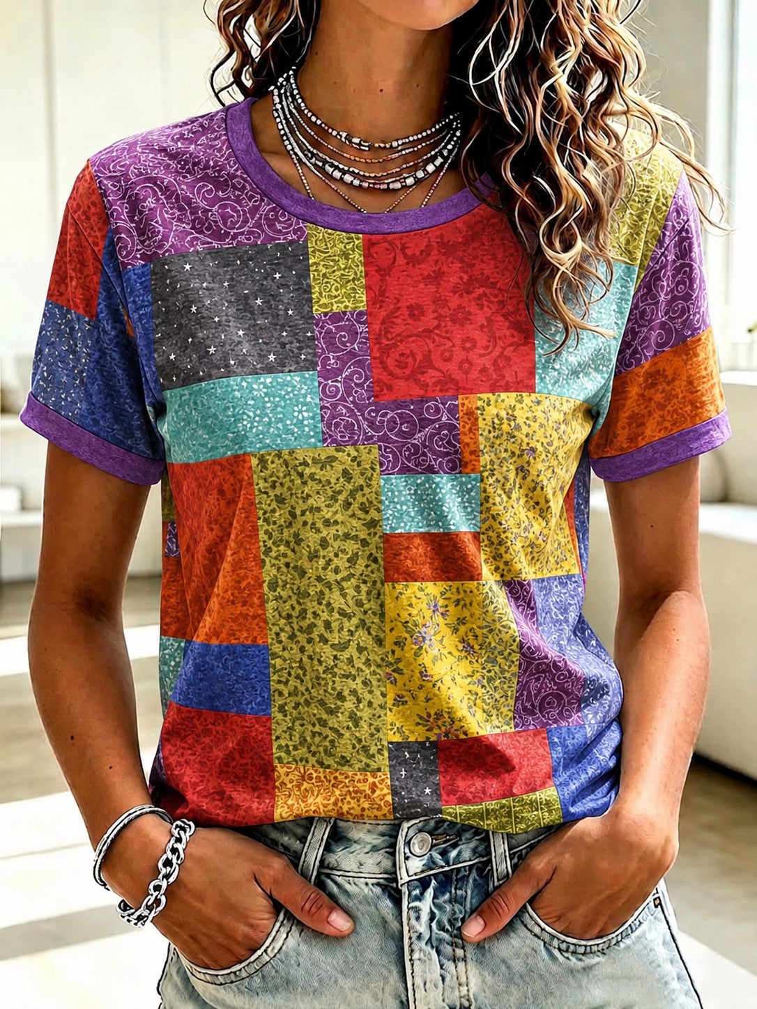 Women's COAT OF MANY COLORS Printed T-shirt