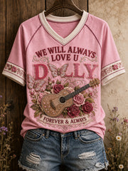 Women's Country Music Lover We Will Always Love U Printed T-Shirt