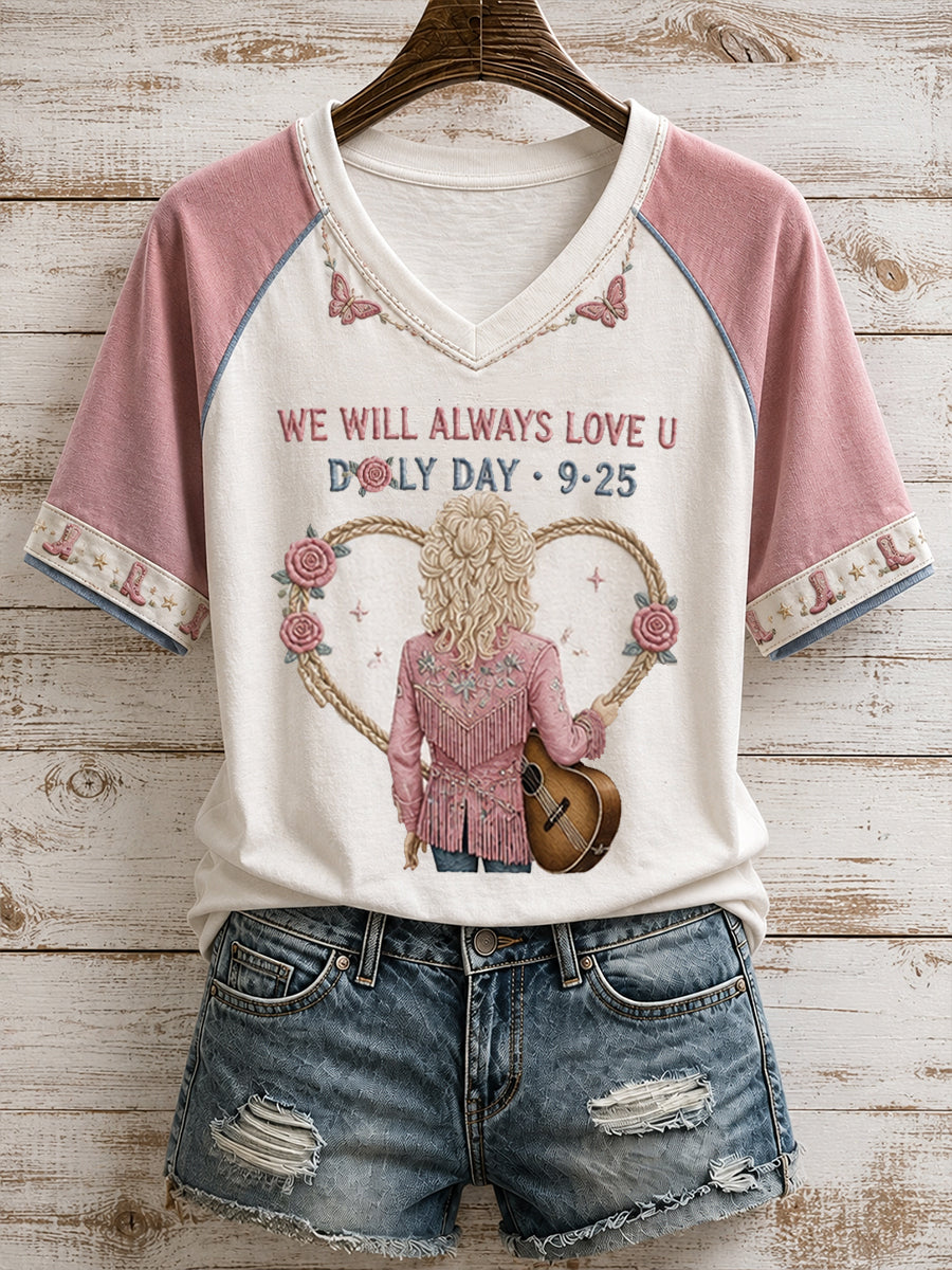 Women's Country Music Lover We Will Always Love U 925 Printed T-Shirt