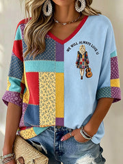 Women's Country Music Lover We Will Always Love U 925 Printed T-Shirt