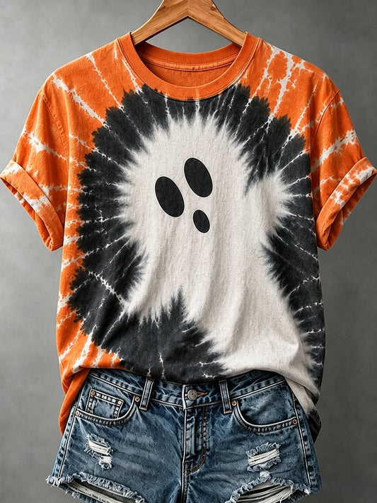Women's Halloween Art Print Casual T-shirt