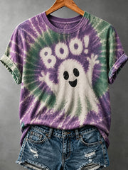 Women's Halloween Art Print Casual T-shirt