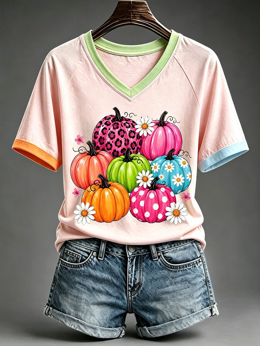 Women's Colorful Pumpkin T-Shirt
