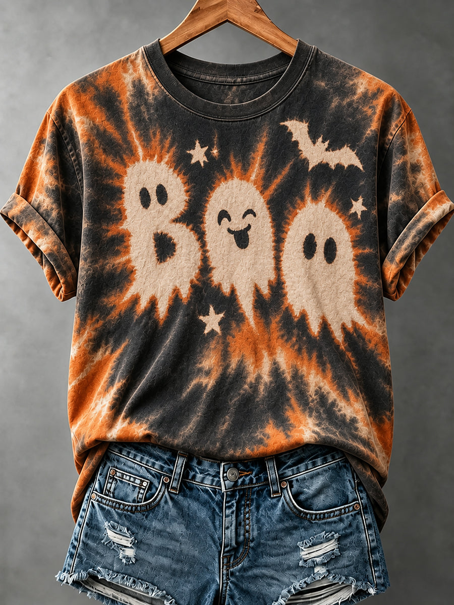 Women's Halloween Art Print Casual T-shirt