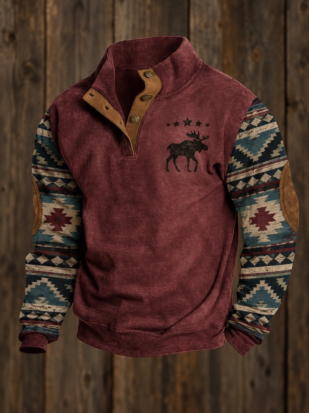 Men's Retro Western Printed Sweatshirt