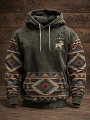 Men's Retro Western Printed Hoodie