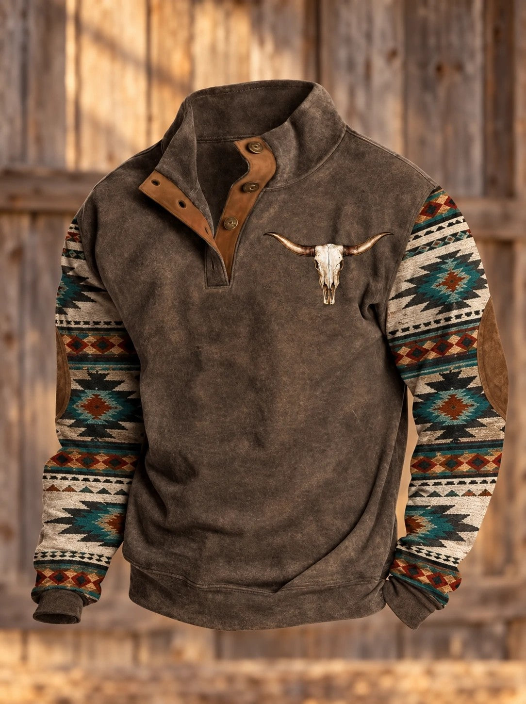 Men's Retro Western Printed Sweatshirt