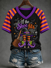 Women's If The Shoes Fits Print V-Neck Tee