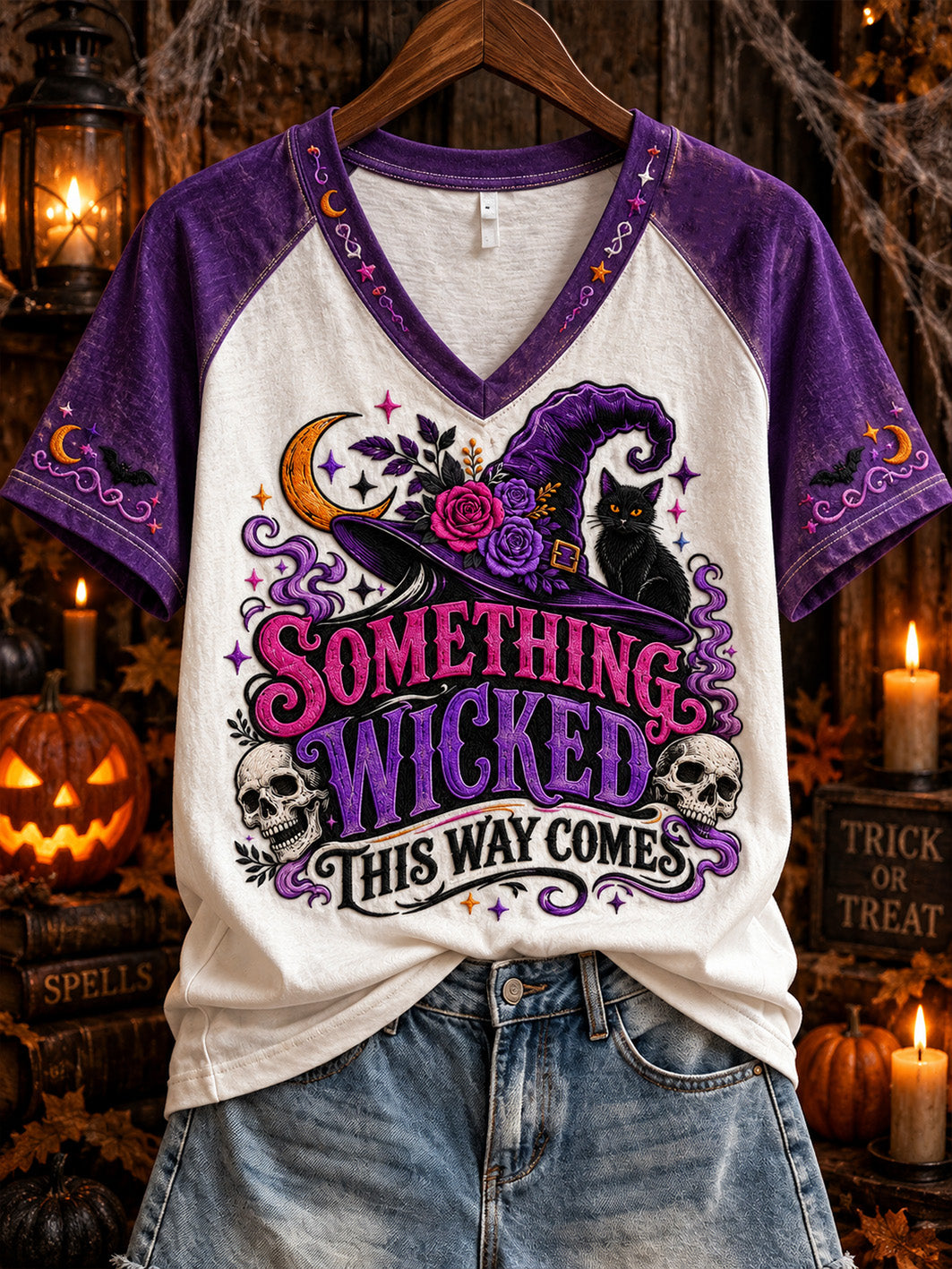 Women's Halloween Fun Pattern Printed Casual Short Sleeve T-shirt
