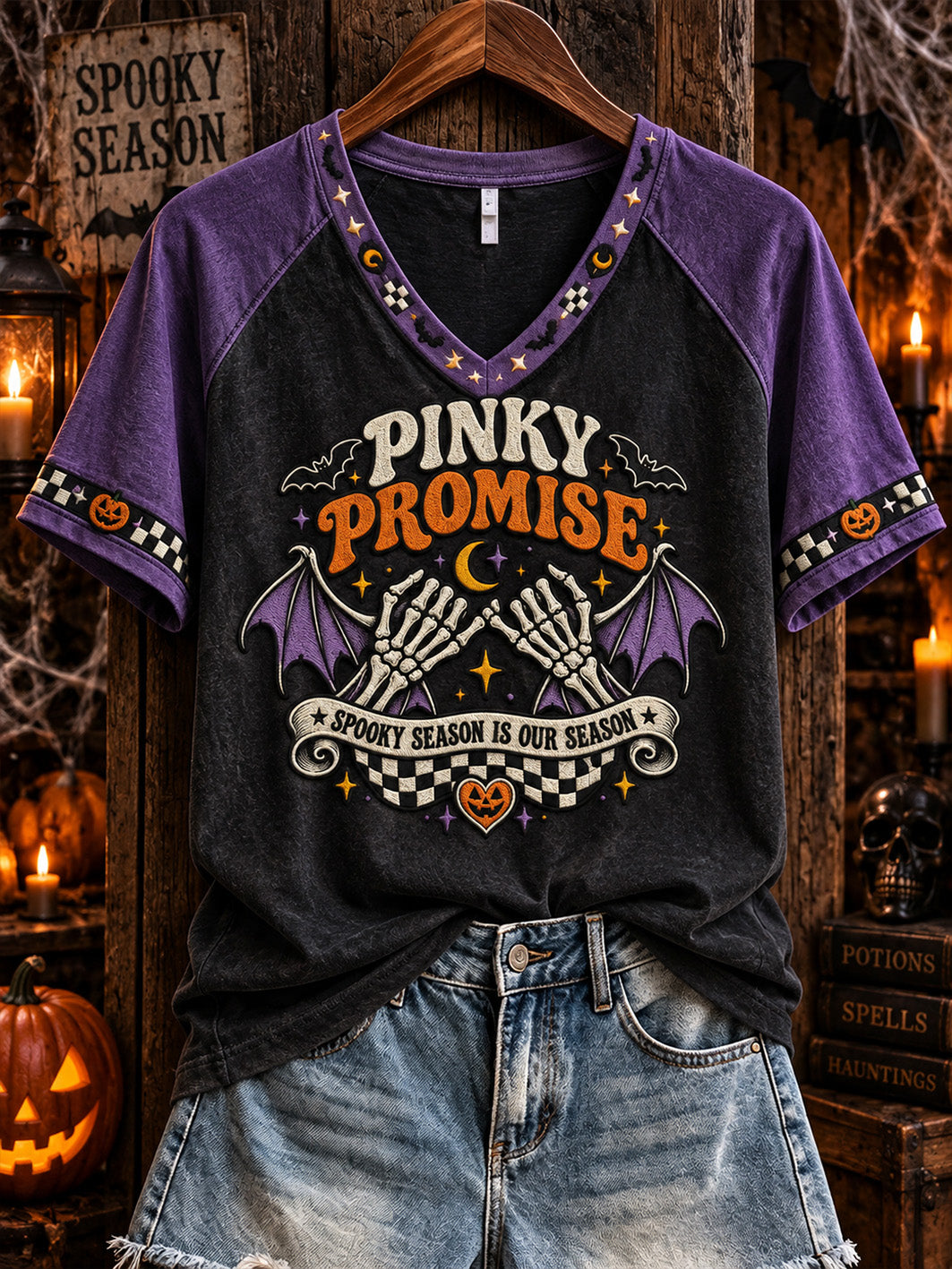 Women's Halloween Fun Pattern Printed Casual Short Sleeve T-shirt