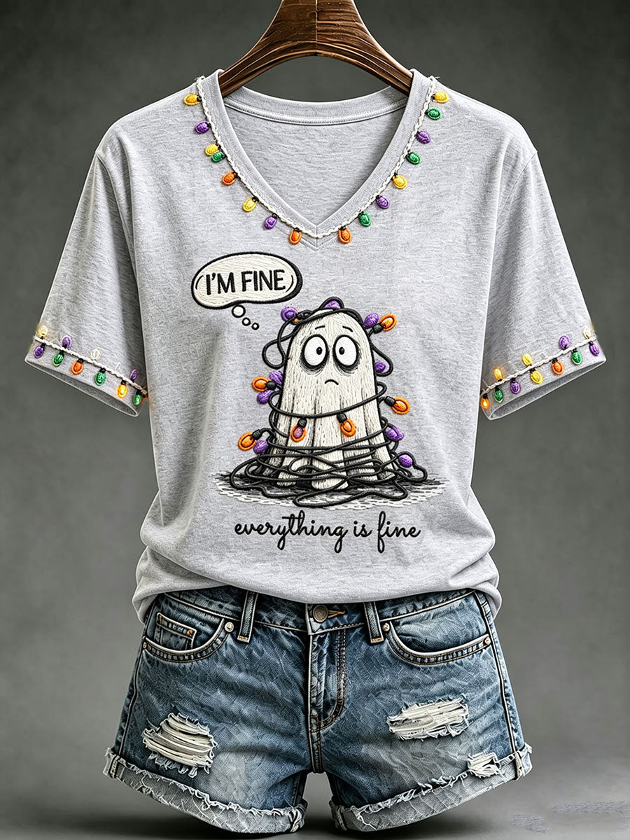 Women's I'm Fine Everthung Is Fine Short-sleeved T-shirt