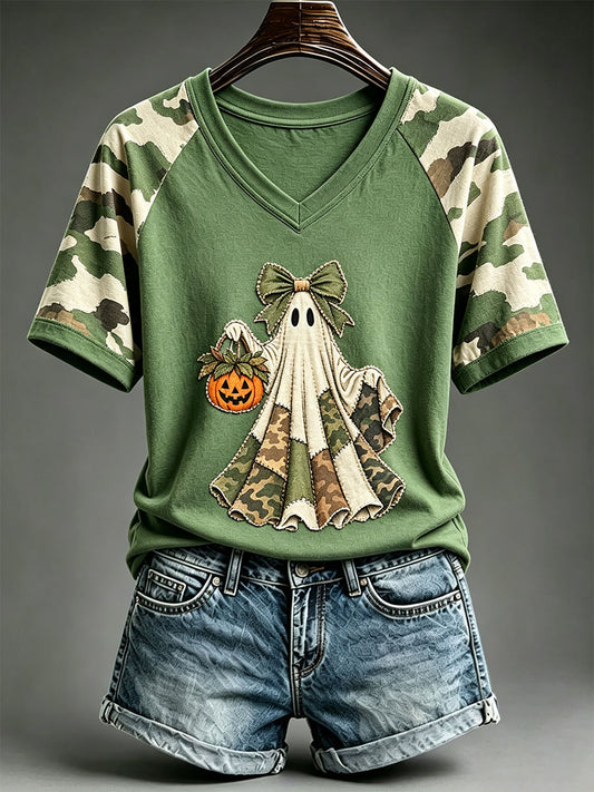 Women's Funny Camouflage Ghost T-shirt