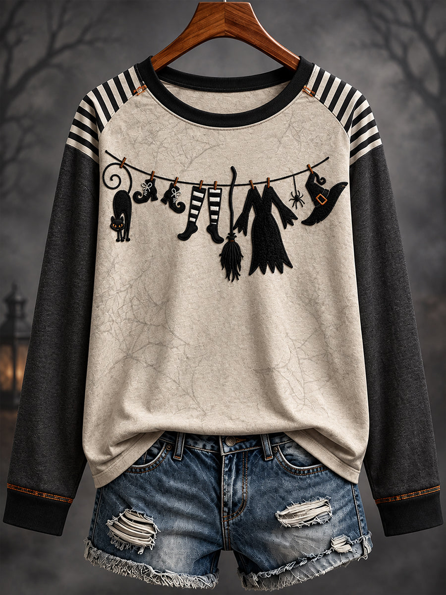 Women's Halloween Witches Art Printed T-shirt