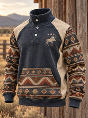 Men's Retro Western Printed Sweatshirt