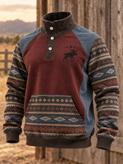 Men's Retro Western Printed Sweatshirt
