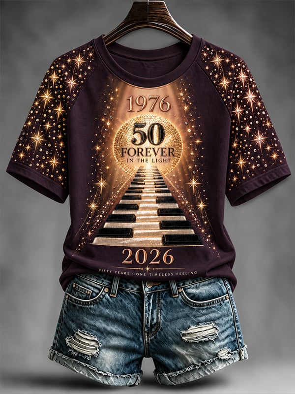 Women's Soul Musician Round Neck Short Sleeve T-shirt