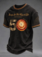 Men's 50 Years Of Songs In The Key Of Life Printed T-Shirt
