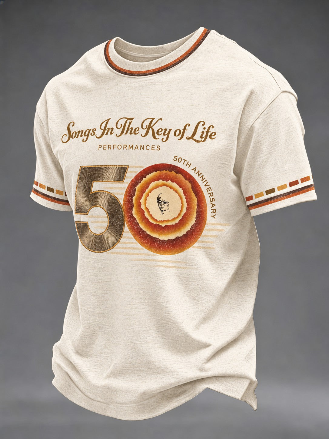Men's 50 Years Of Songs In The Key Of Life Printed T-Shirt
