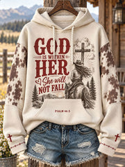 Women's Western Style Horses Faith Lover Art Printed Hoodie